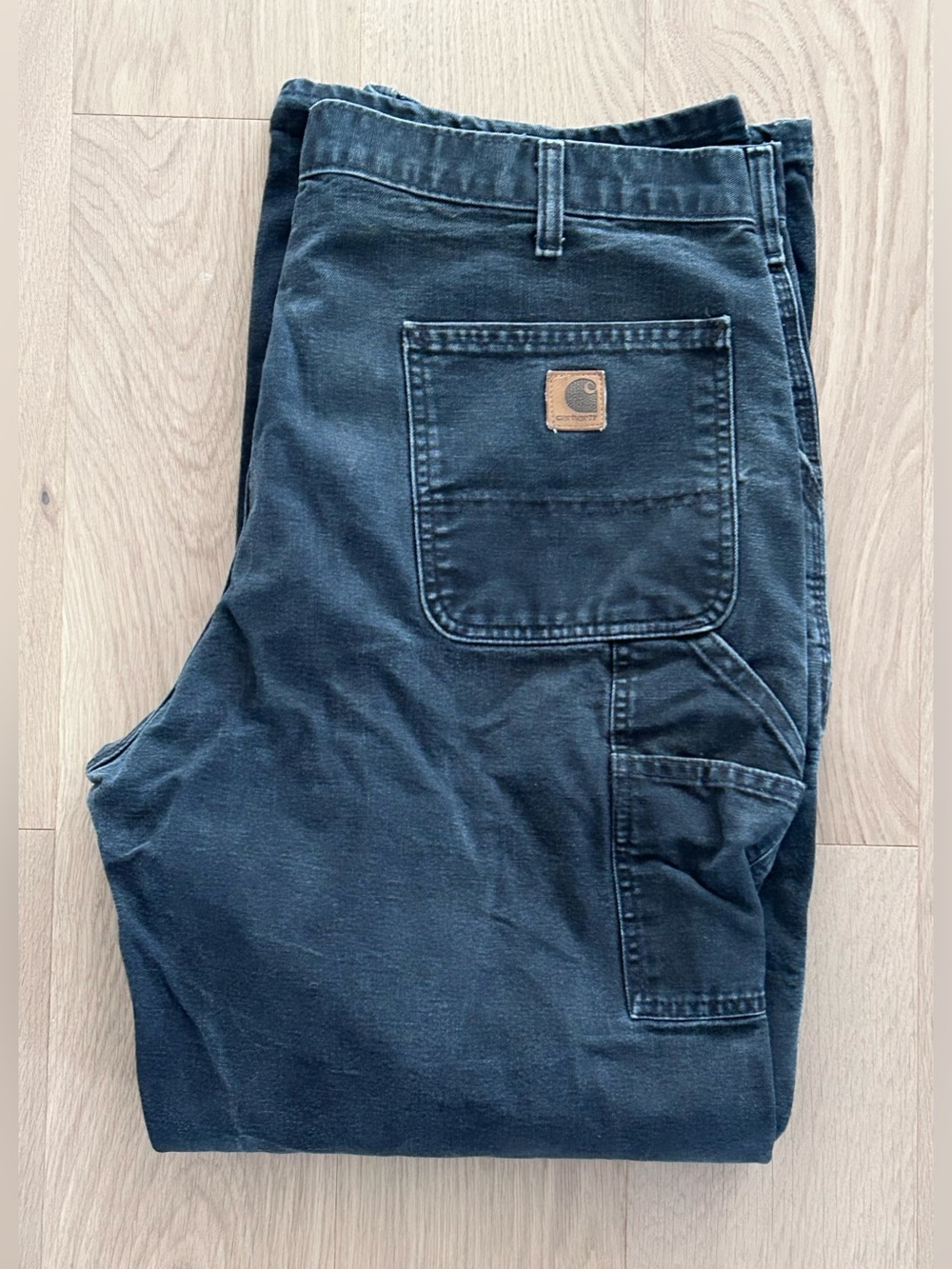 Vintage Carhartt B11 BLK Dungaree Fit Distressed Carpenter Pants Size 40x34